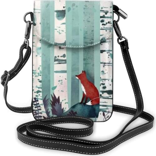 Fox Shoulder Bag Fox Leather Bag Trending Multi Pocket Women Bags Womens Print Mini Student Shopping Purse