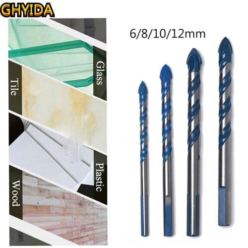 HTriangle Drill Bit Tiling Cement Multi Purpose Ceramic Wall Glass Cement Hole Opener Stone Blue Cutter Nail Metal Drill 6-12mm