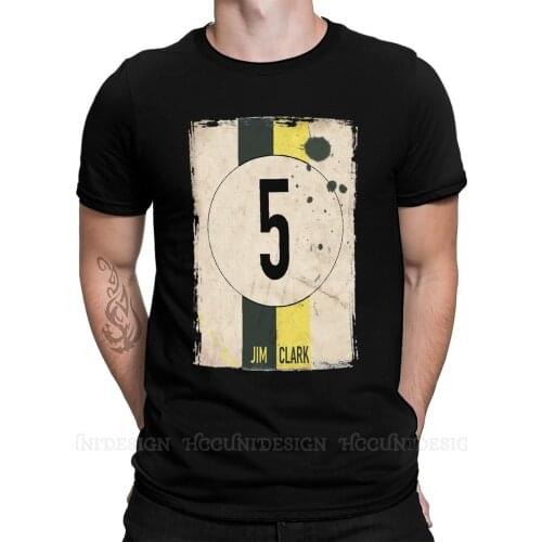 High Quality Men Formula 1 TShirt Team Lotus Jim Clark Number Pure Cotton Shirt Tees Harajuku For Adult