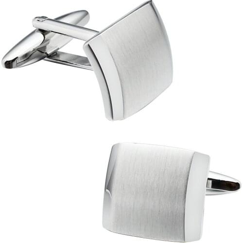HAWSON High Quality Silver Color Cufflinks Blank Matte Design French Cuff links for Shirt