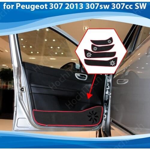 Side edge cover Door Inside Guard Protection Carpet Car Door Anti Kick Pad Sticker for Peugeot 307 13 307sw 307cc SW Accessories