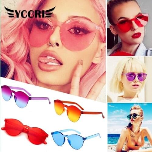 2020 Rimless Fram Candy Color Sunglasses Women Luxury Eyewear Retro Holiday Round Glasses Gothic UV400 gafas de sol mujer lentes