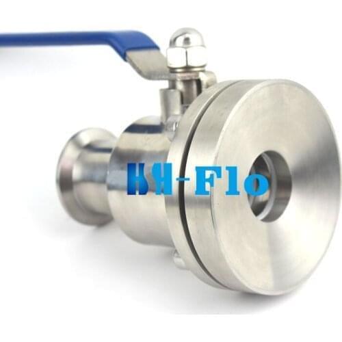 1-1/4" Stainless Steel 304 Tri-Clamp OD 50.5mm Sanitary Tank Bottom Ball Valve