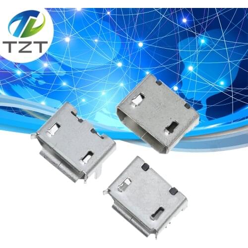 10pcs Micro USB 5pin no side Ox horn female usb socket Flat mouth four legs socket mini usb connector