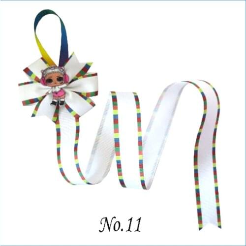 12 BLESSING 30 Inch Hair Clip Holder Rainbow Ribbon Bow Storage Organizer Joyful