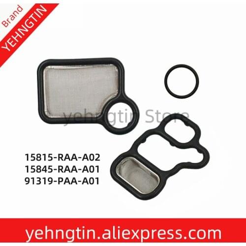 15815-RAA-A01+15845-RAA-A01+91319-PAA-A01 VTEC Solenoid Gasket Spool Valve Filter Screen for Honda Accord CRV Acura