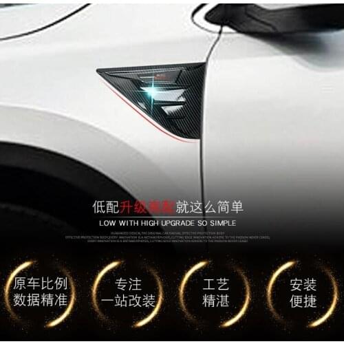 2 Pcs Carbon Fiber ABS Chrome Car Side Wing Air Vent Outlet Cover Trim Exterior Body Decoration For Honda CRV 2017 Car-Styling