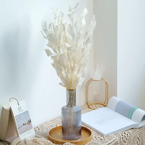 5pcs Artificial Leaves Dried Preserved Plant In Vase Orange Leaf Table Decoration And Accessor Party Home Decor Loft Style