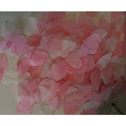 Free ship vintage 1kg 2.5 heart pink white biodegradable tissue paper confetti wedding birthday baby shower party table deco