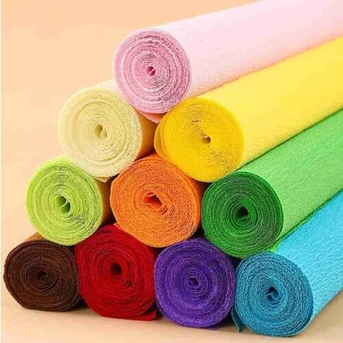 Origami Crinkled Paper Roll Colored Crepe Paper Wedding DIY Flowers Wrapping Decor Party Gift Packing Paper Crafts 50cmx250cm