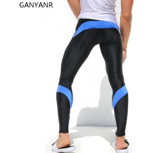 GANYANR Brand Running Tights Men Sport Fitness Joggers Leggings Compression Traning Crossfit Pants Winter Long Gym Spandex
