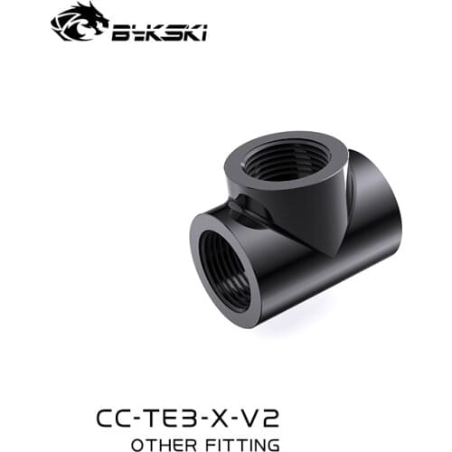 BYKSKI G1/4'' Thread X3 3-Way Type T Copper Adaptors Water Cooling Accessories Fittings Multi-channel CC-TE3-X-V2 Pre-Selling