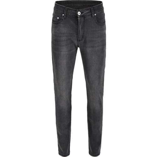 2018 Vintage New Jeans Men Elastic Denim Jeans Fashion Slim Fit Jeans High Street Pencil Jeans Black Classic Fashion Designer