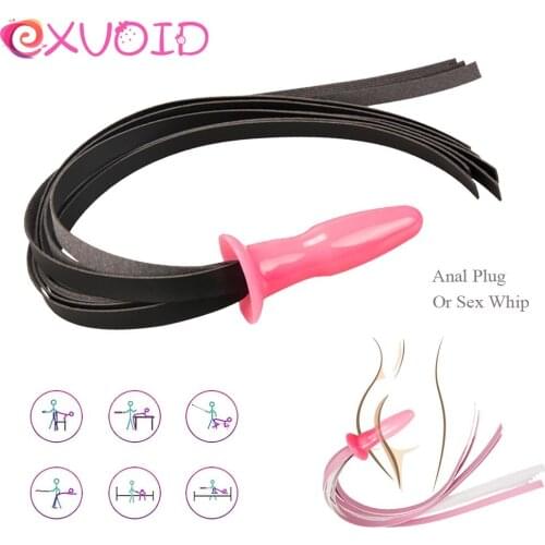 EXVOID Anal Butt Plug Leather Whip Sex Toys for Couples Flirting Sexy SM Bondage Flogger Spanking Fox Tail Adult Products Slap