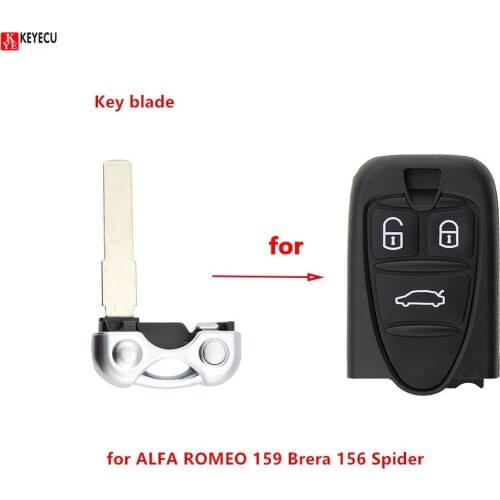 Keyecu 10pcs New Remote Car Key blade Replacement Uncut Blade for ALFA ROMEO 159 Brera 156 Spider