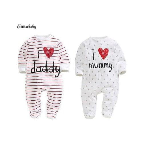 Emmababy Romper Baby Boy Girls Kids Newborn Infant Long Sleeve Romper Hat Outfit Clothing Set