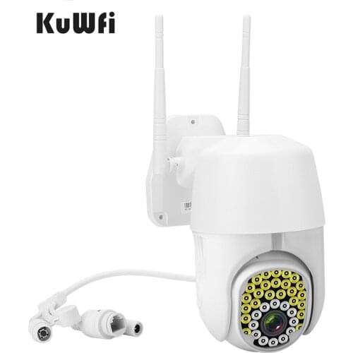 KuWFi 3MP WIFI IP Camera Outdoor 1080P PTZ Cameras 4X Digital Zoom Night Full Color Wireless H.265 P2P Security CCTV Camera