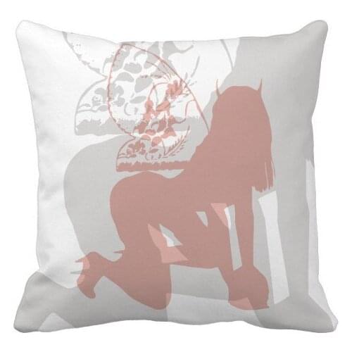 Kneel Hot Hair Woman Gal Throw Pillow Square Cover