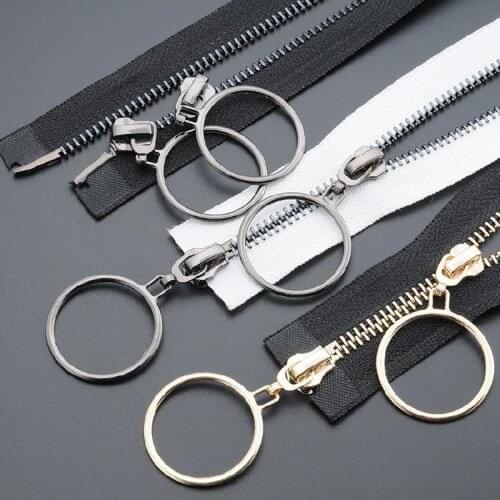 No. 5 zip Metal bronze zipper Bright silver light gold-tone cotton jacket iron double-headed gun black Garment accessories LL06