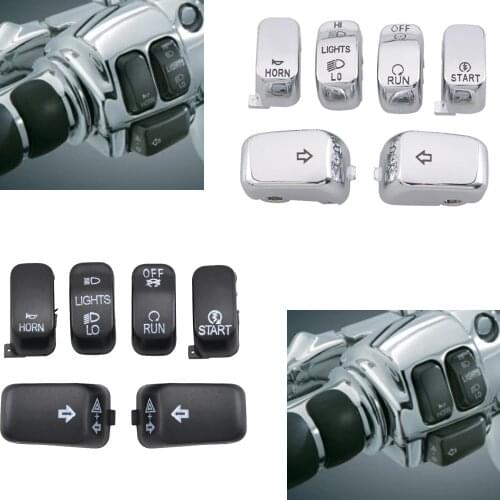 Motorcycle 6 Pcs Hand Control Switch Housing Caps Switch Cap Kit For Harley 96-10 Softail 96-11 Dyna 96-13 FLHR & 98-01 FLHRC