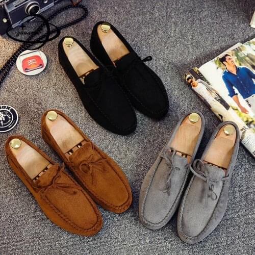 39-44 Mens Casual Shoes Male Spring Autumn Boat Single Slip-on Solid Color Anti-Slippery Wear-Resisting Man Footwear H29