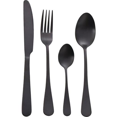 Matte Silverware Set 4-Piece Stainless Steel Satin Finish Flatware Set Kitchen Utensil Set Tableware Cutlery Set Dinner Set