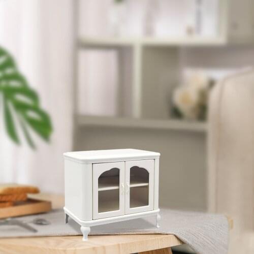 6th Dollhouse White Cabinet Mini Kitchen Modern Furniture Set Decoration