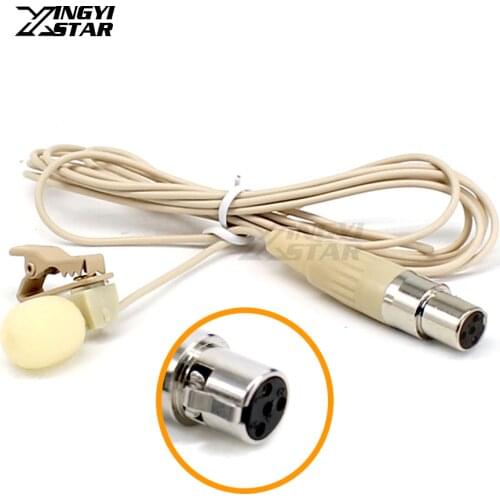 Invisible Mini XLR 4 Pin TA4F Wired Condenser Tie Collar Clip on Mike Lavalier Microphone For SHURE Wireless System Transmitter