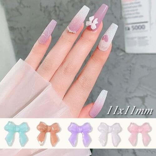 New Nail Art Accessories jelly Bow knot jewelry 30/100pcs 3D Charms Nail Rhinestones For DIY fashion Nails Art Decorations