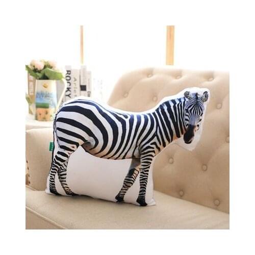 3D Dimensional pillow simulation zebra plush toy large 50x45cm soft throw pillow gift 0630