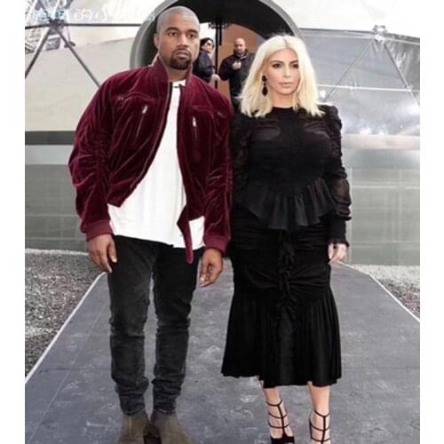 Spring Mens High Street Trend Fashion Velvet Motorcycle Jacket