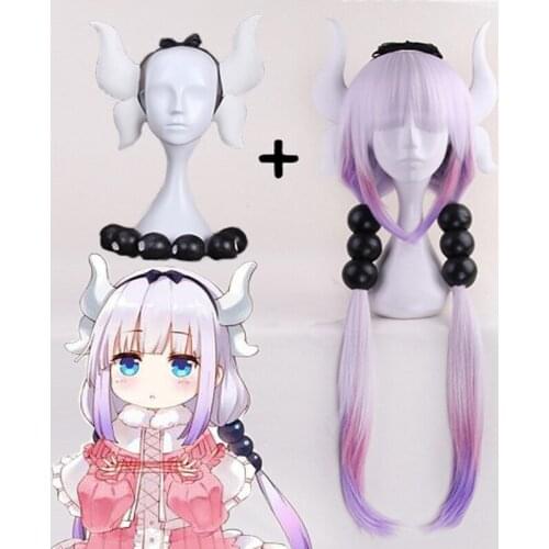 Miss Kobayashis Dragon Maid Cosplay Wig Kanna Kamui Heat Resistant Synthetic Halloween Kobayashi San Chi No Maid Dragon Wigs