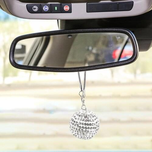 Car Pendant Hanging Ornaments Gifts Diamond Crystal Ball Car Styling Car Rear View Mirror Ornament Auto Decoration