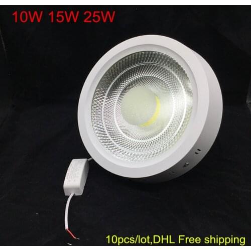 Surface Mounted 10W 15W 25W LED Indoor light AC85-265V LED Ceiling Downlight Warm/Natural/Cold White 10pcs/lot,DHL Free shipping