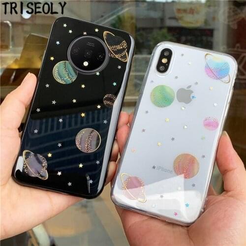 Transparent Back Cover For Oneplus 7T Pro 1+7 1+7T oneplus 7t Simple Planet Soft TPU Case For One Plus 7 Pro One plus 7 T Pro 7t