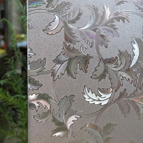 Crystal vine leaves 3D Static Cling frosted Window Film No-Glue kitchen door Decorative film Glass Stickers home decor 45*200cm