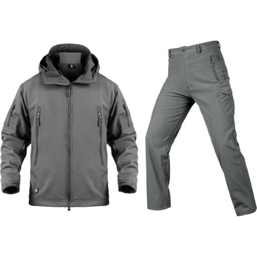 TAD Gear Tactical Softshell Camouflage Jacket Set Men Army Windbreaker Waterproof HuntingClothes Set Military Jacket andPants