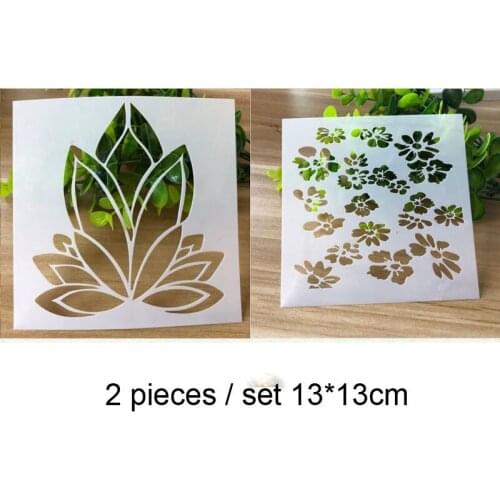 2pc Painting Template Stencils Reusable Airbrush Painting Art DIY Home Decor Scrap Booking Album Crafts Office School Supplies