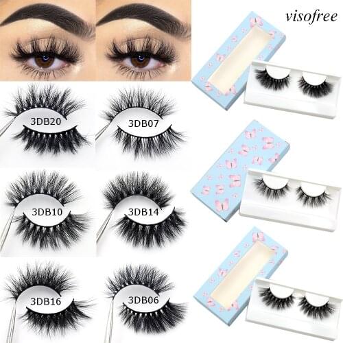 Visofree 25 mm mink eyelashes faux mink lashes fluffy natural long Thick false eyelashes Cruelty-free eye lashes Butterfly Box