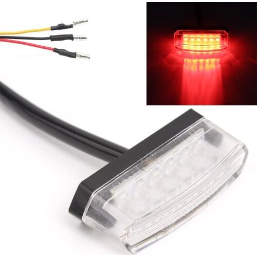 Clear Motorcycle Mini LED Tail Brake Stop Light 12V Rear License Plate Lamp Universal For Harley Honda Cafe Racer Yamaha Suzuki