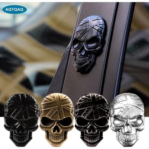1Pcs 7 x 4.5cm 3D Skull Devil Death Metal Car Sticker Decal Car Skeleton Emblem Badge