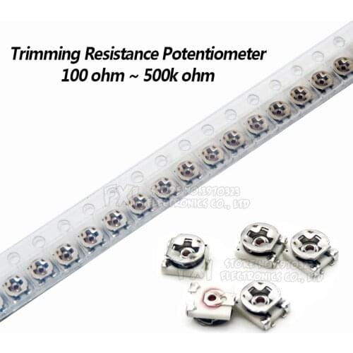 10pcs 3*3 Trimmer resistance Potentiometer Trimpot SMD 3X3 Adjustable Variable resistor 100 500 1K 2K 5K 10K 20K 50K 100K 1M ohm