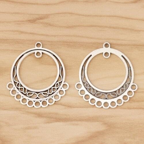 10 Pieces Tibetan Silver Chandelier Boho Earring Multi Strand Connector Charms Pendants 37x30mm