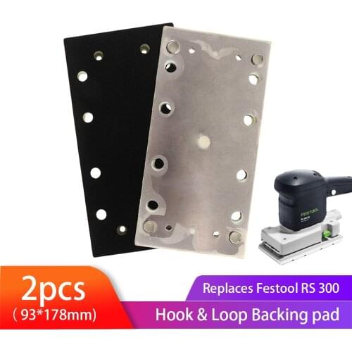 2 Pcs 93*178mm Hook Loop Backing Plate Double Insulated Replaces Festool RS 300 EQ-Plus/LRS 93 Sanders Grinder For Grinding Disc