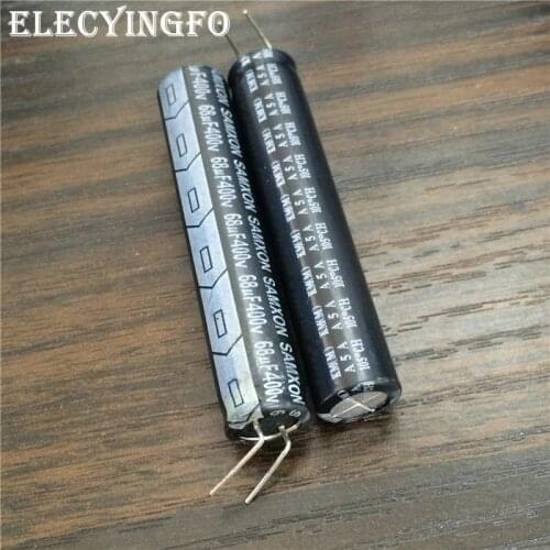 20pcs 68uF 400V68UF SAMXON KM Series 10x50mm Pen-cap 400V68uF For LCD/TV Aluminum Electrolytic capacitor