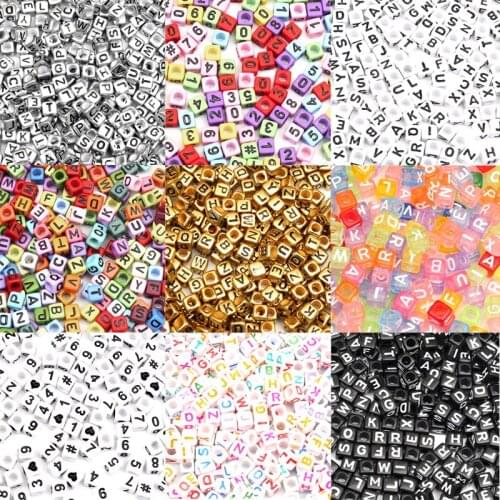 200Pcs Colourful Number Letters Acrylic Beads For Jewellery Marking Loose Spacer Beads Bracelet Necklace Charm Jewelry Finding