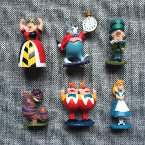 6pcs/set Alice In Wonderland Action Figure Decoration Dolls Kids Birthday Toys Childrens Christmas Gifts