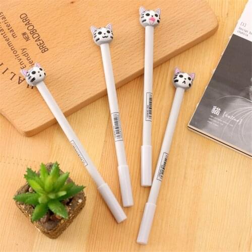 A519 creative stationery cute adorable cat shape silicone neutral pen 0.5mm black pen wholesale Wholesale price small gift