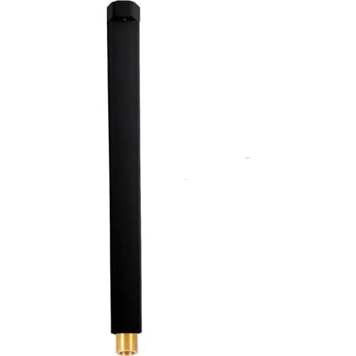 Black shower extend square pipe 30cm length shower mixer pipe brass shower pipes bath showrr straight pipe 30cm length