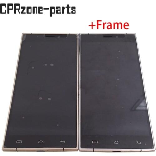 Black with Gold Frame / Silver Frame For Doogee F5 LCD display with touch screen digitizer sensor panel assembly free shipping